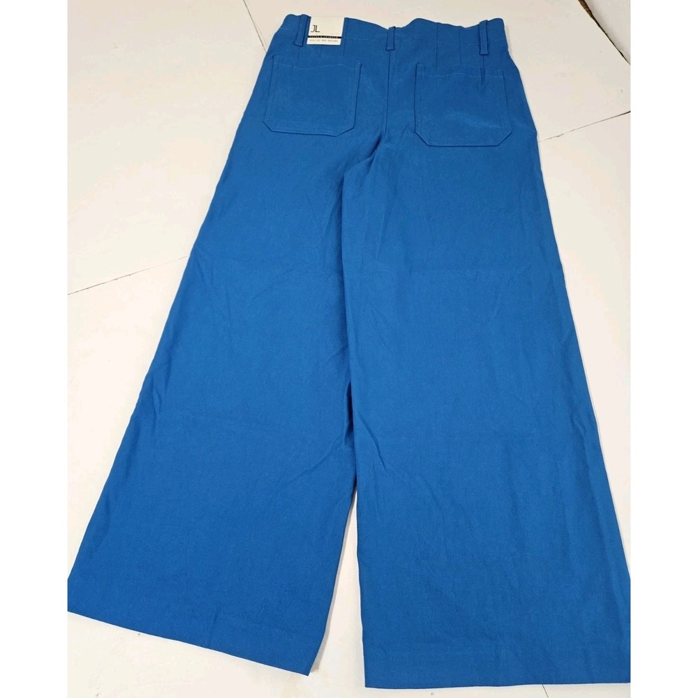 New Jules & Leopold Wide Leg Crop Trousers Royal Blue Womens Size Small 28 Inch - Picture 4 of 9